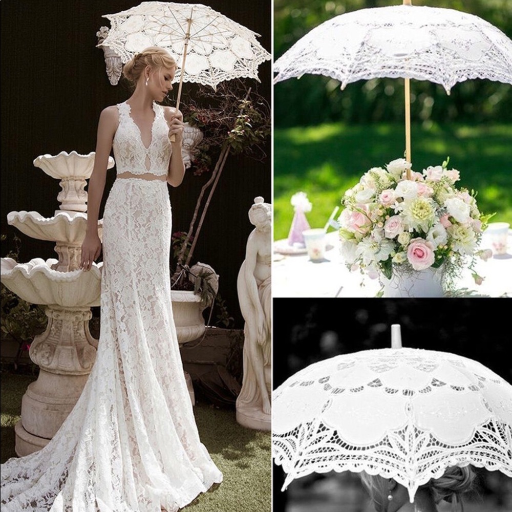 Host Pick! 🎉 Beautiful Brand New Batten Lace Parasols 🌂☂️ - Picture 12 of 16